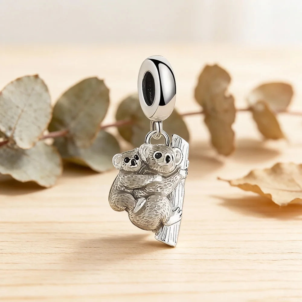 Thaddaeus Koala Charm Pendant — 925 Sterling Silver Animal Jewelry