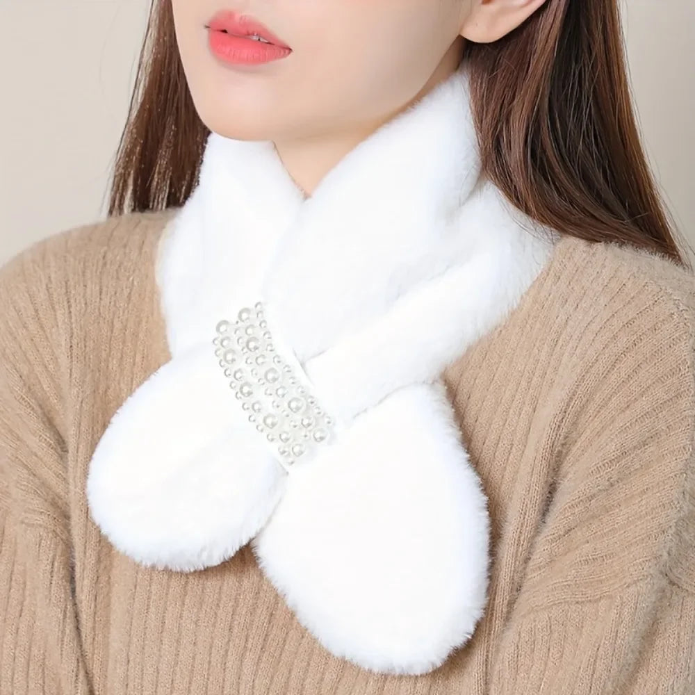 Faux Rabbit Fur Neck Scarf — Soft Plush Winter Warmer & Windproof Accessory