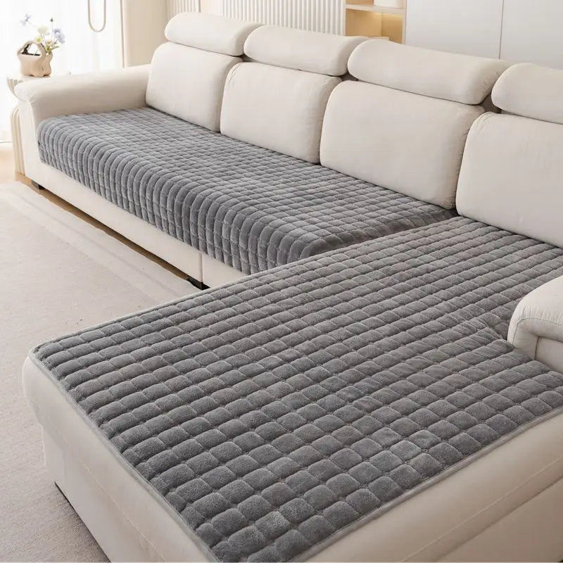 Plush Velvet Sofa Cushion — Non-Slip Soft Living Room Cover
