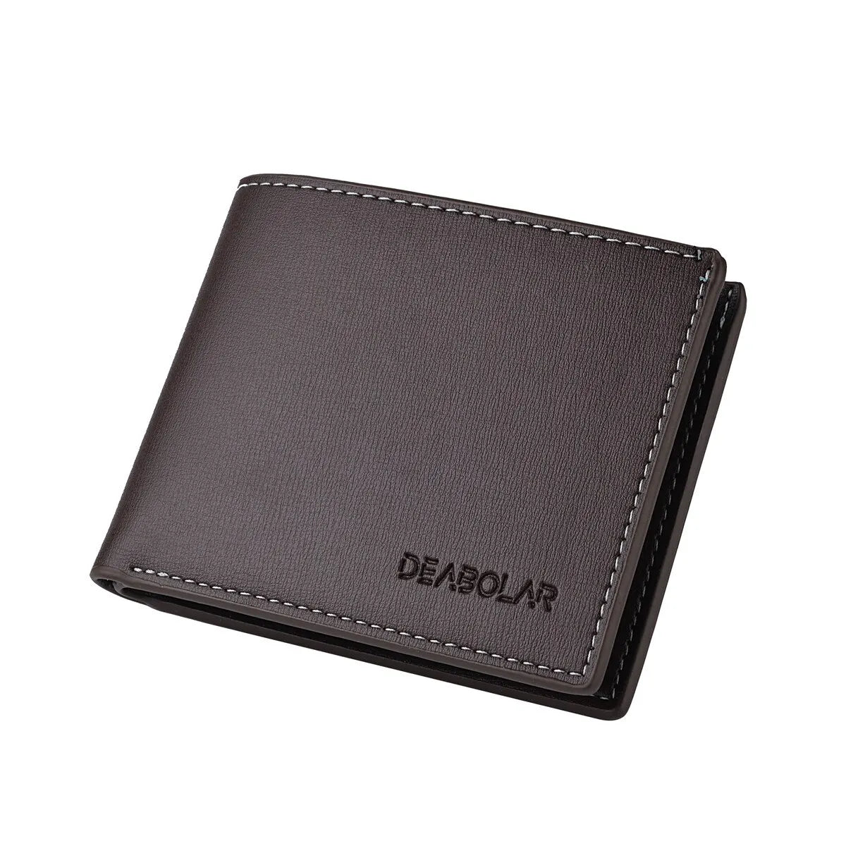 DEABOLAR Men's PU Leather Wallet — Slim Folding Card Holder