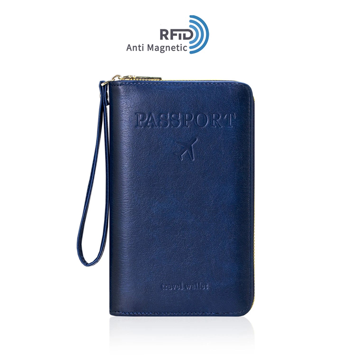 Mcneely Travel Passport Wallet — RFID Blocking Organizer with Wristlet