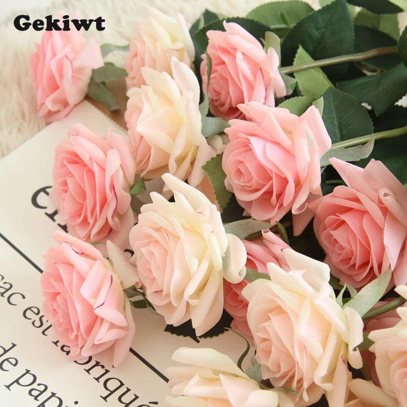 Artificial Latex Rose Flowers — Real Touch Floral Decor for Weddings