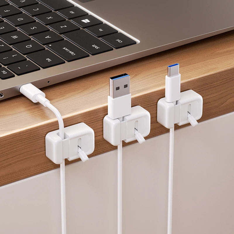 Edge-Mounted Cable Management Clips — No-Drill Cord Organizer for Desks