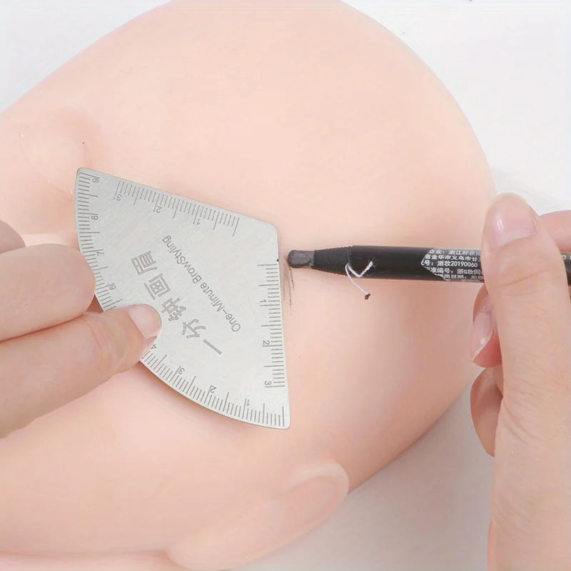 Stainless Steel Eyebrow Stencil — Fan Shaped Brow Shaping Tool