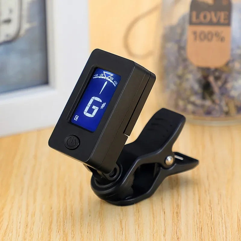 Professional Clip-On Guitar Tuner — Accurate Chromatic Digital Tuner for Ukulele