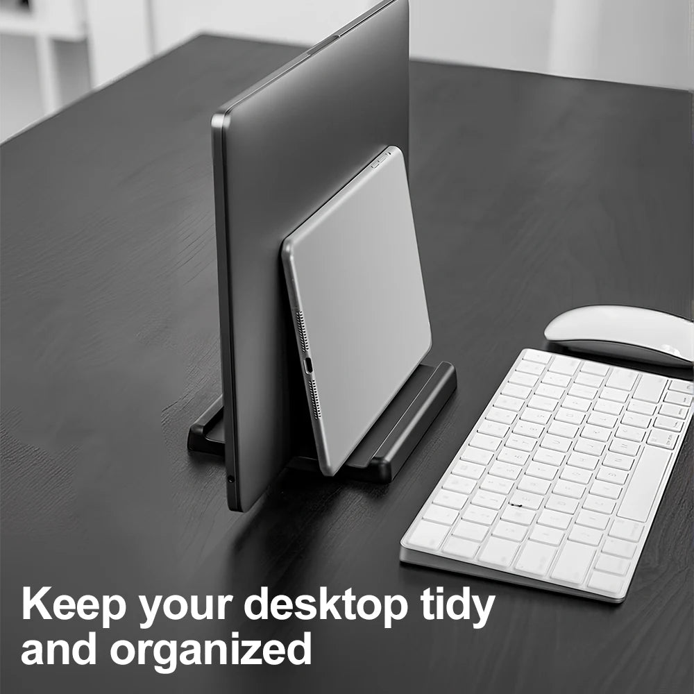 Adjustable Vertical Laptop Stand — Space Saving Desktop Organizer