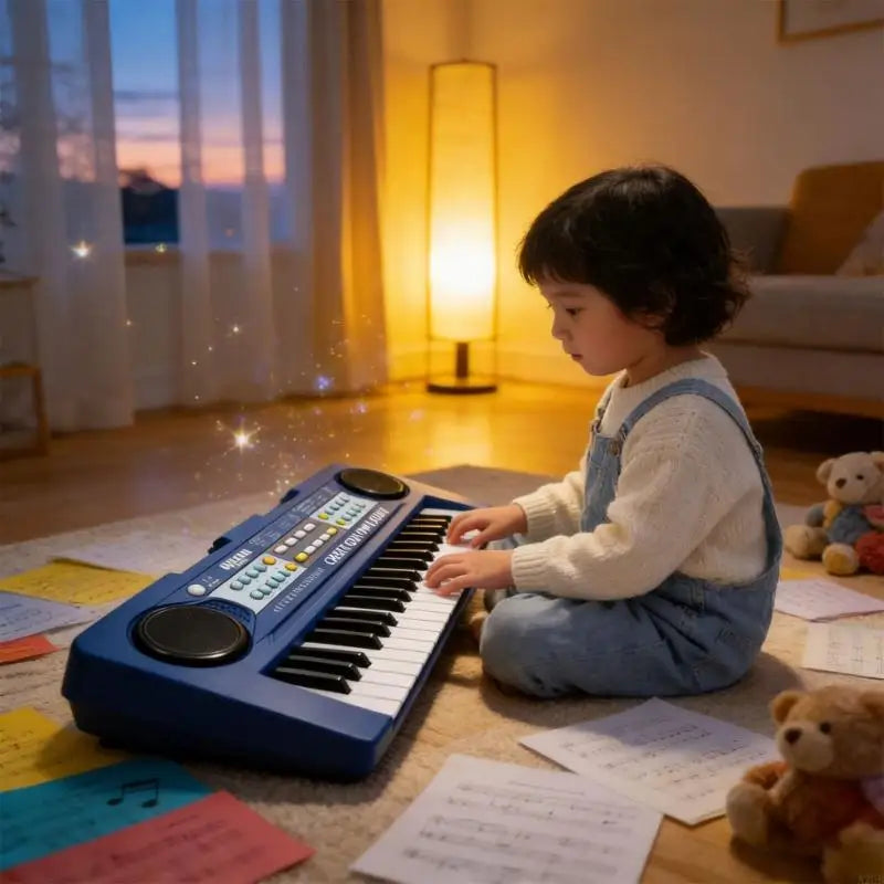 Foldable Kids Musical Keyboard — Portable Piano Toy with Microphone
