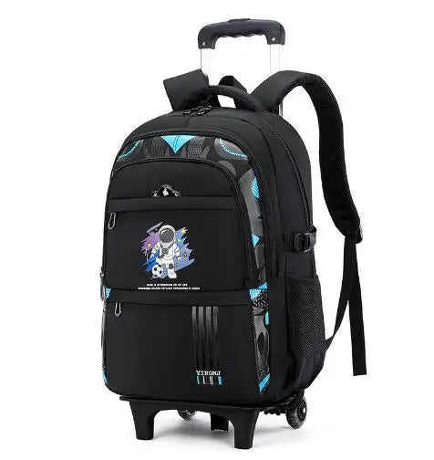 Kids Rolling School Backpack — Waterproof Wheeled Trolley Bag