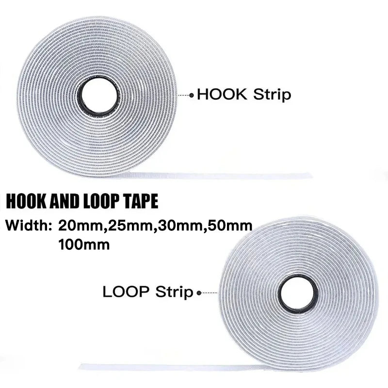 Self-Adhesive Hook and Loop Fastener Tape — Strong Double-Sided Magic Strips