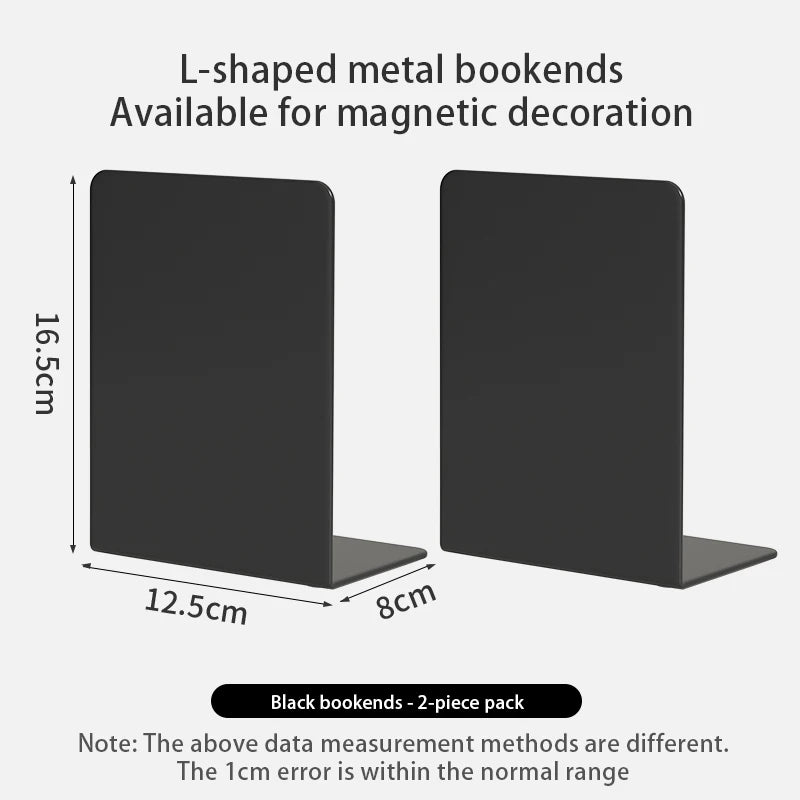 Metal Bookends — Heavy Duty Shelf Organizers for Home Office