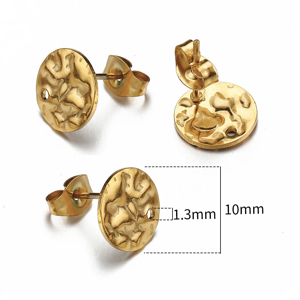MINGXUAN Stainless Steel Earring Studs — DIY Jewelry Making Base Pins
