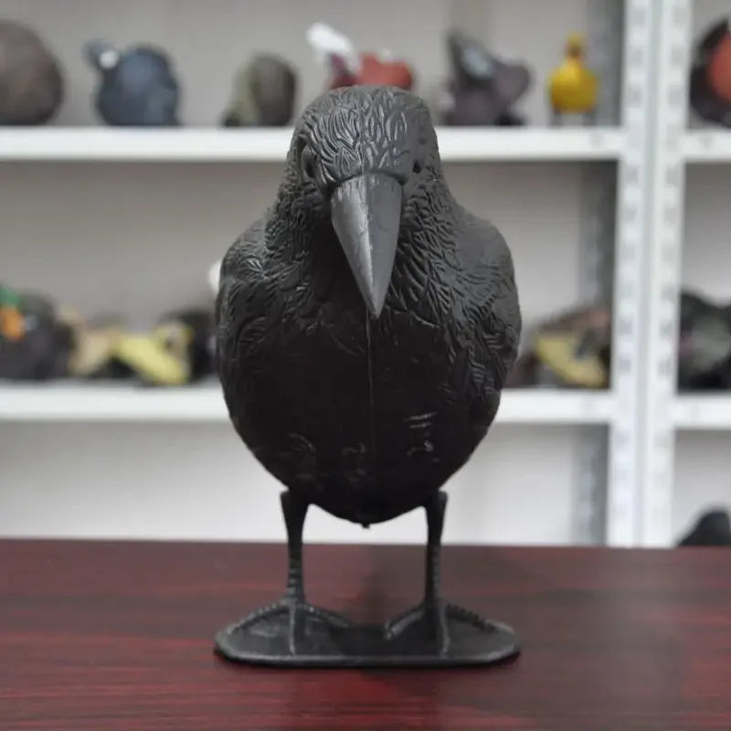 Realistic Black Crow Bird Repellent — Natural Pest Control for Gardens