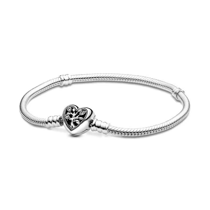 Potdemiel 925 Sterling Silver Charm Bracelet — Elegant Multi-Color Zircon Jewelry