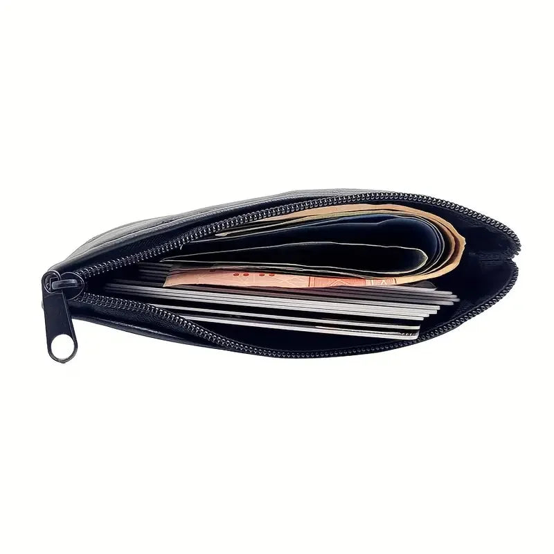 Compact PU Leather Coin Purse — Small Zippered Wallet & Key Holder