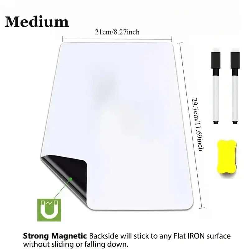 Magnetic Dry Erase Whiteboard — Flexible Refrigerator Memo Board