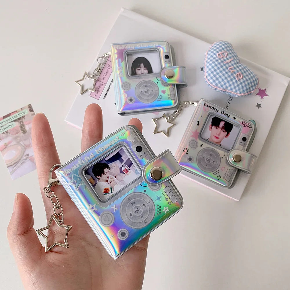 Mini Photocard Album — Cute Star Design Photo Storage Keychain
