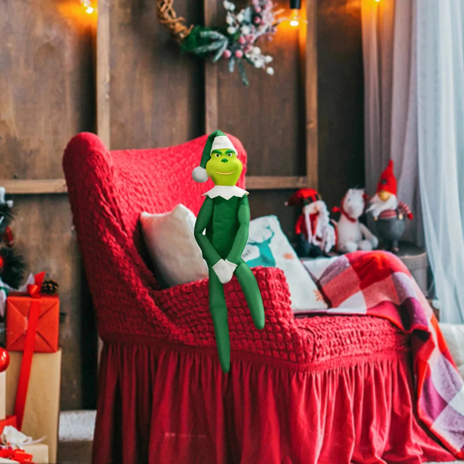 Christmas Elf Plush Figurine — Decorative Holiday Ornament & Stocking Stuffer