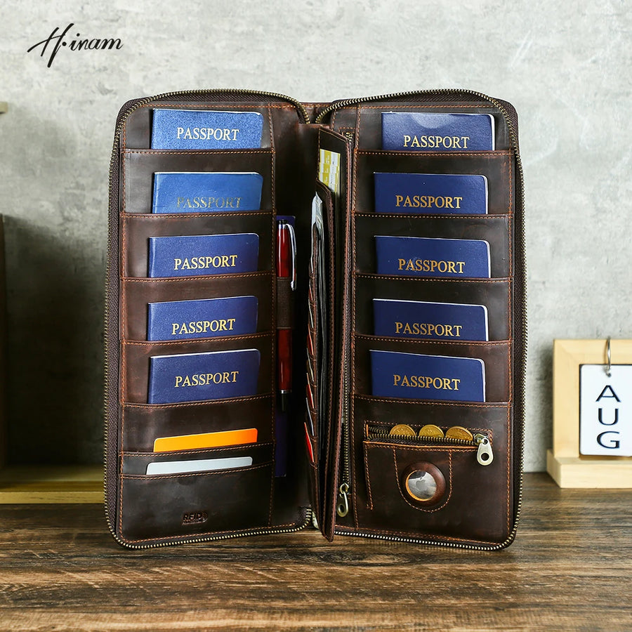 H-iram Family Travel Passport Holder — RFID Blocking Document Organizer