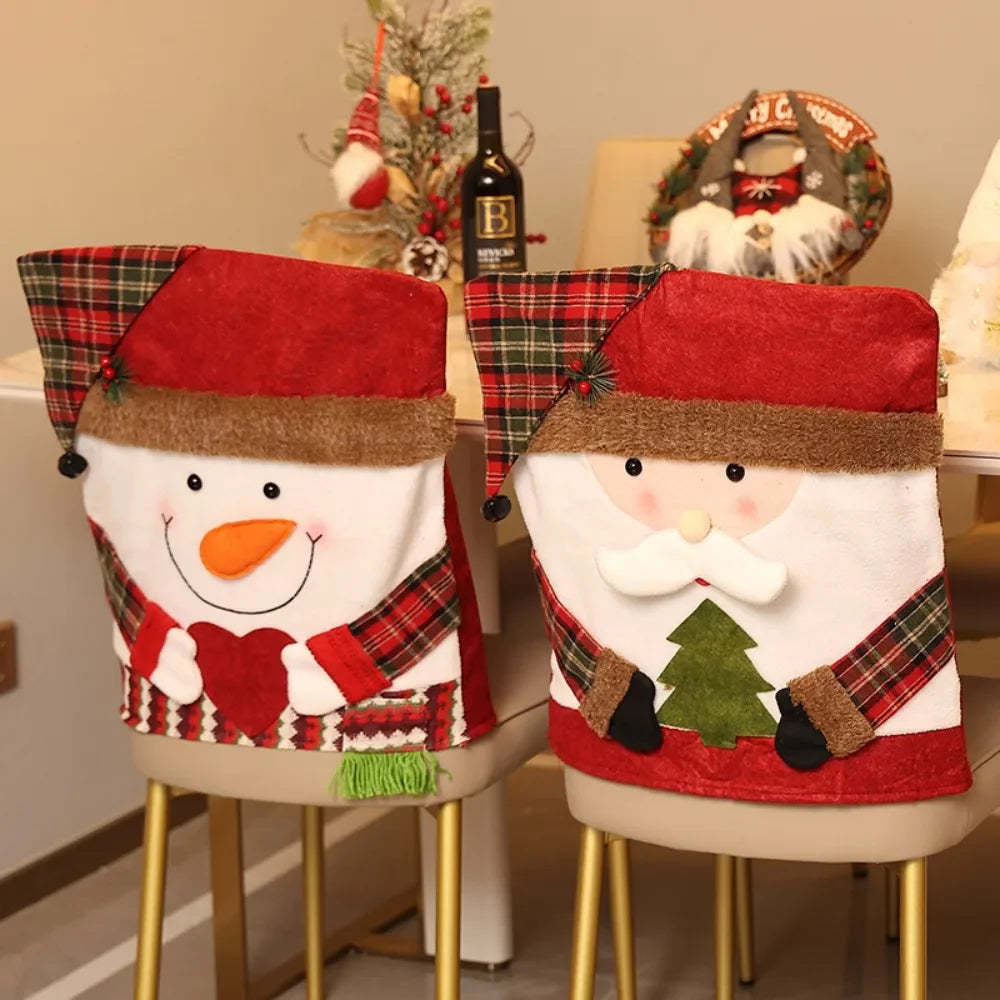 Christmas Character Dining Chair Covers — Festive Holiday Decor for Home & Office
