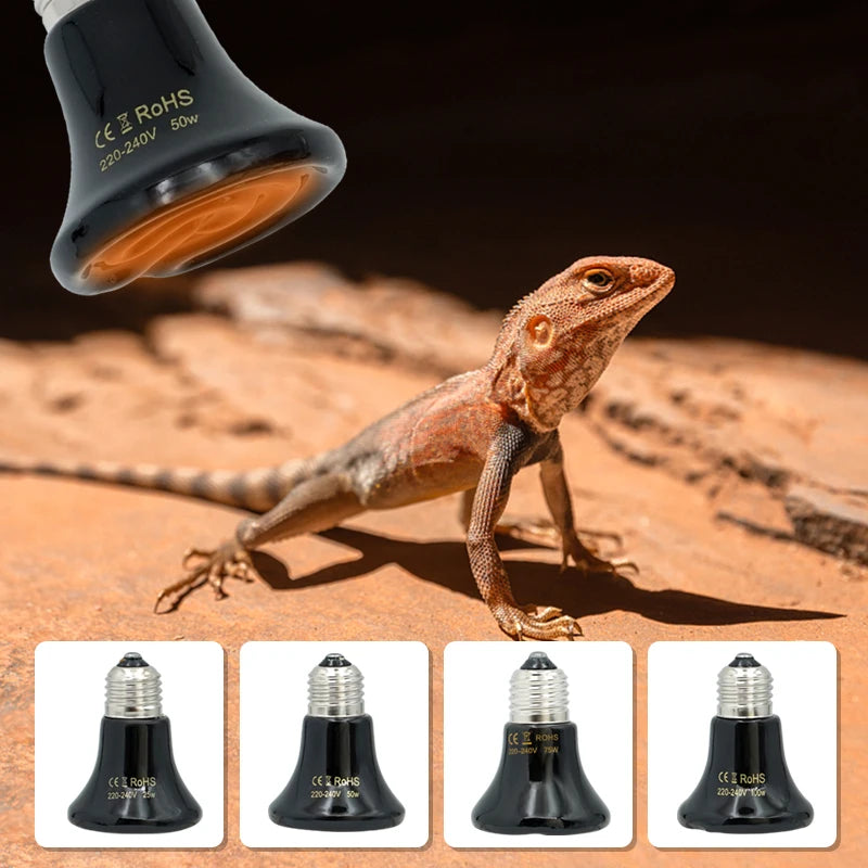 JIECARE Ceramic Infrared Heat Lamp — E27 Pet Brooder & Reptile Emitter