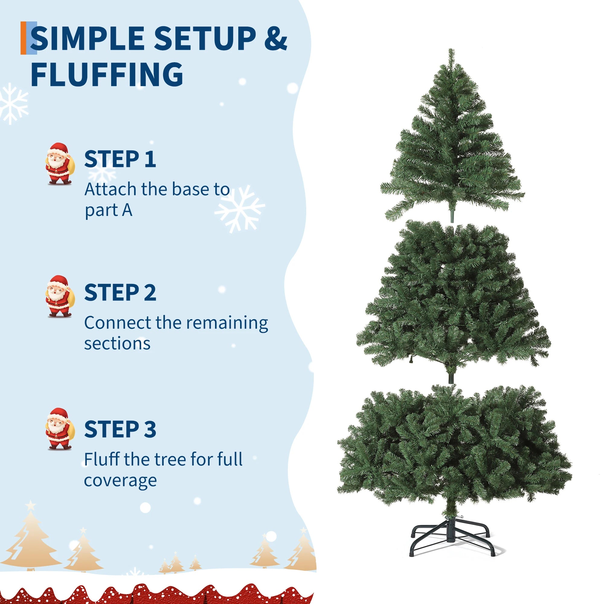 GAOMON Pre-Lit Artificial Christmas Tree — Realistic Spruce Design with LED Lights