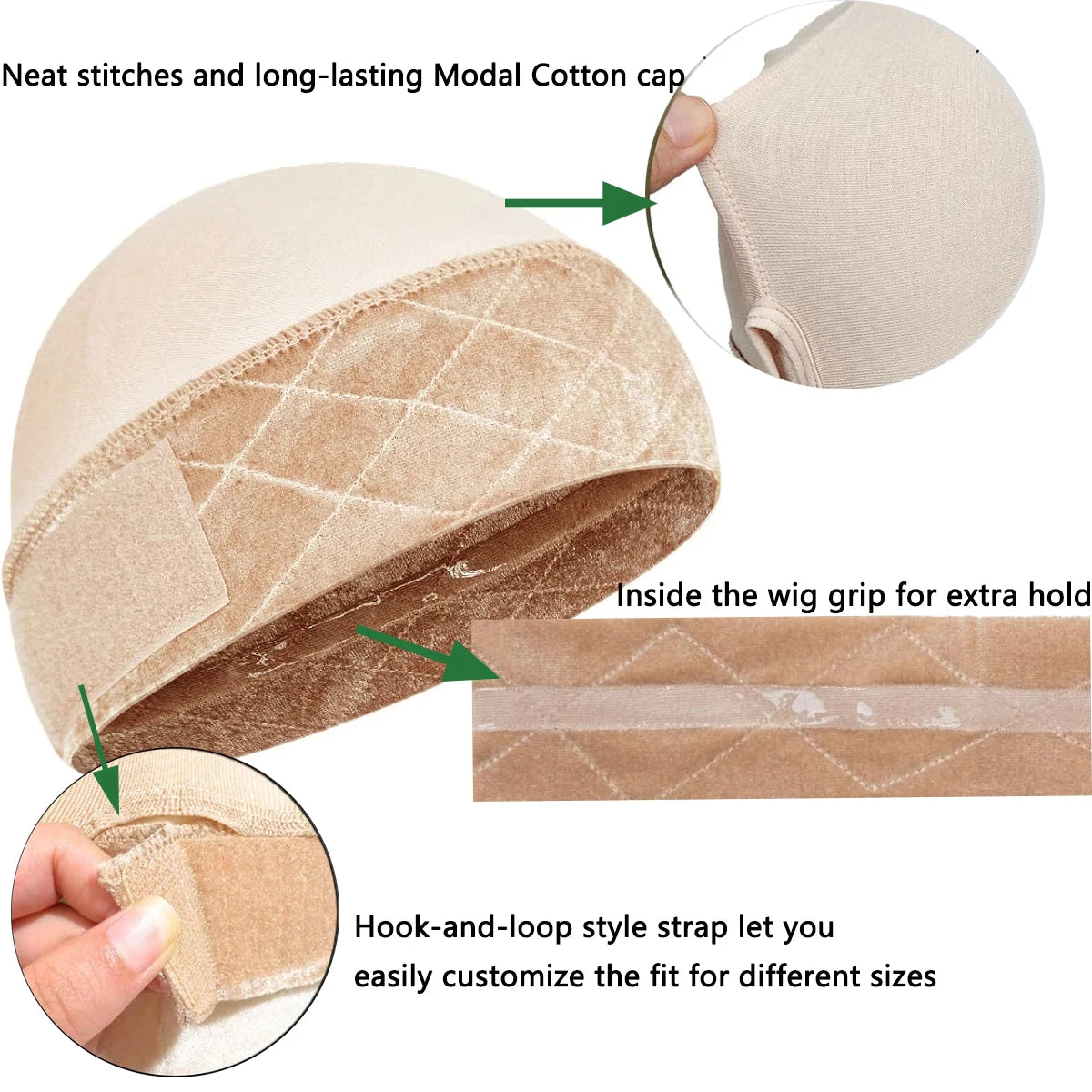 Non-Slip Wig Grip Cap — 2-in-1 Silicone Strip Hairnet for Secure Hold