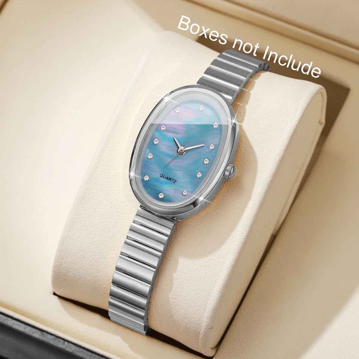 Elegant Oval Dial Women's Quartz Watch — Ultra-Thin Fashion Wristwatch