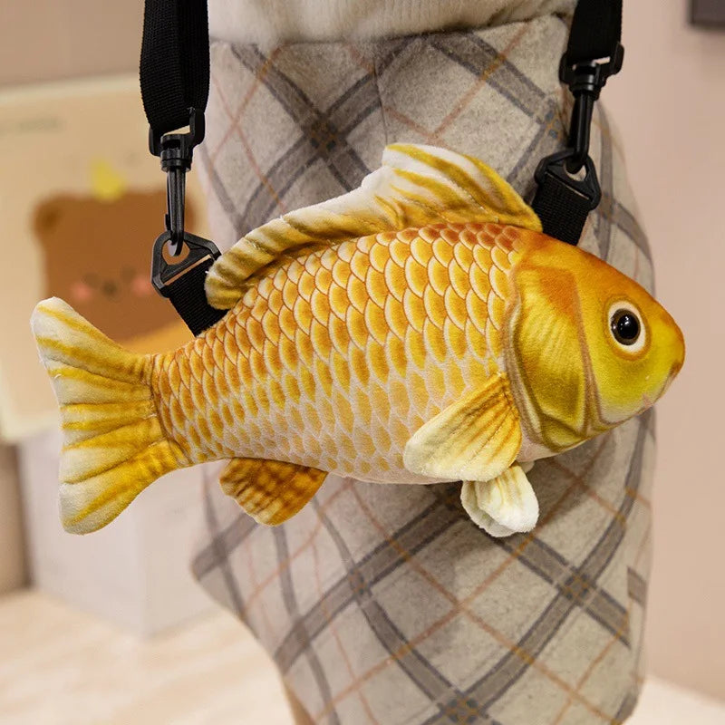 3D Simulation Fish Plush Crossbody Bag — Quirky Novelty Shoulder Purse