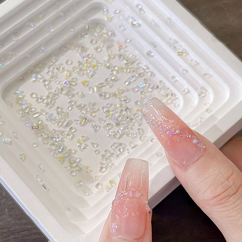 KQDSP Rhinestone Nail Charms — Multi-Shape Shiny Flat Back Gems