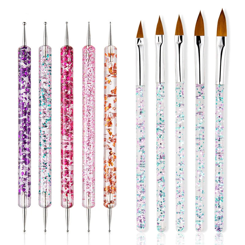 Professional Nail Art Brush Set — Dotting Tools and Design Pens
