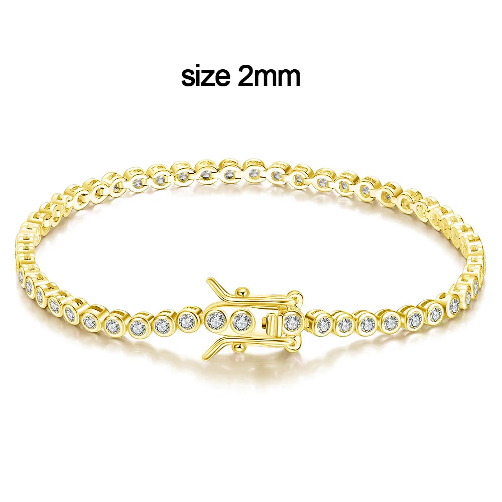 knobspin Moissanite Tennis Bracelet — D VVS1 Round Cut Sterling Silver