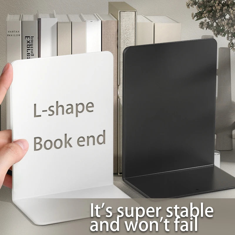Metal Bookends — Heavy Duty Shelf Organizers for Home Office
