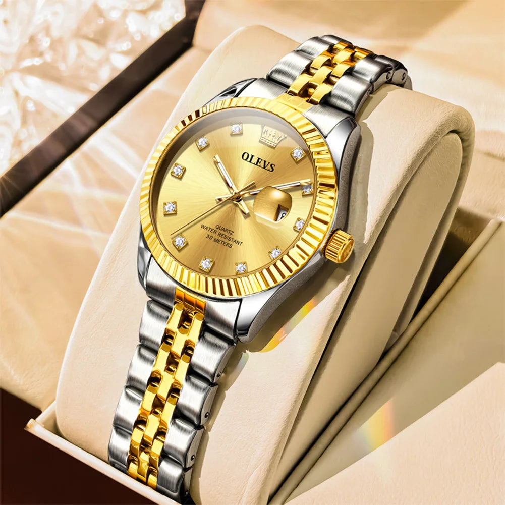 OLEVS Women's Elegant Quartz Watch — Stainless Steel Fashion Accessory