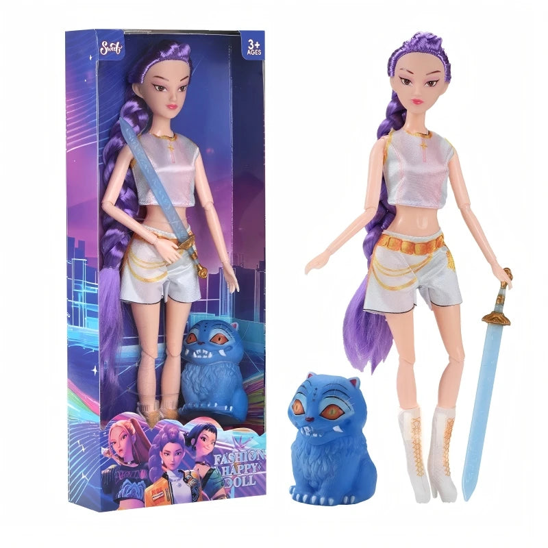 Barnewa 12 Inch Hunter Figure Set — Fashion Doll with Tiger Pet & Accessories