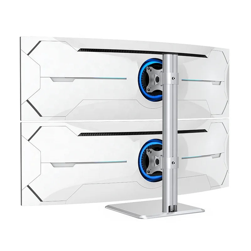 Dual Monitor Desktop Stand — Adjustable Height and Tilt Riser