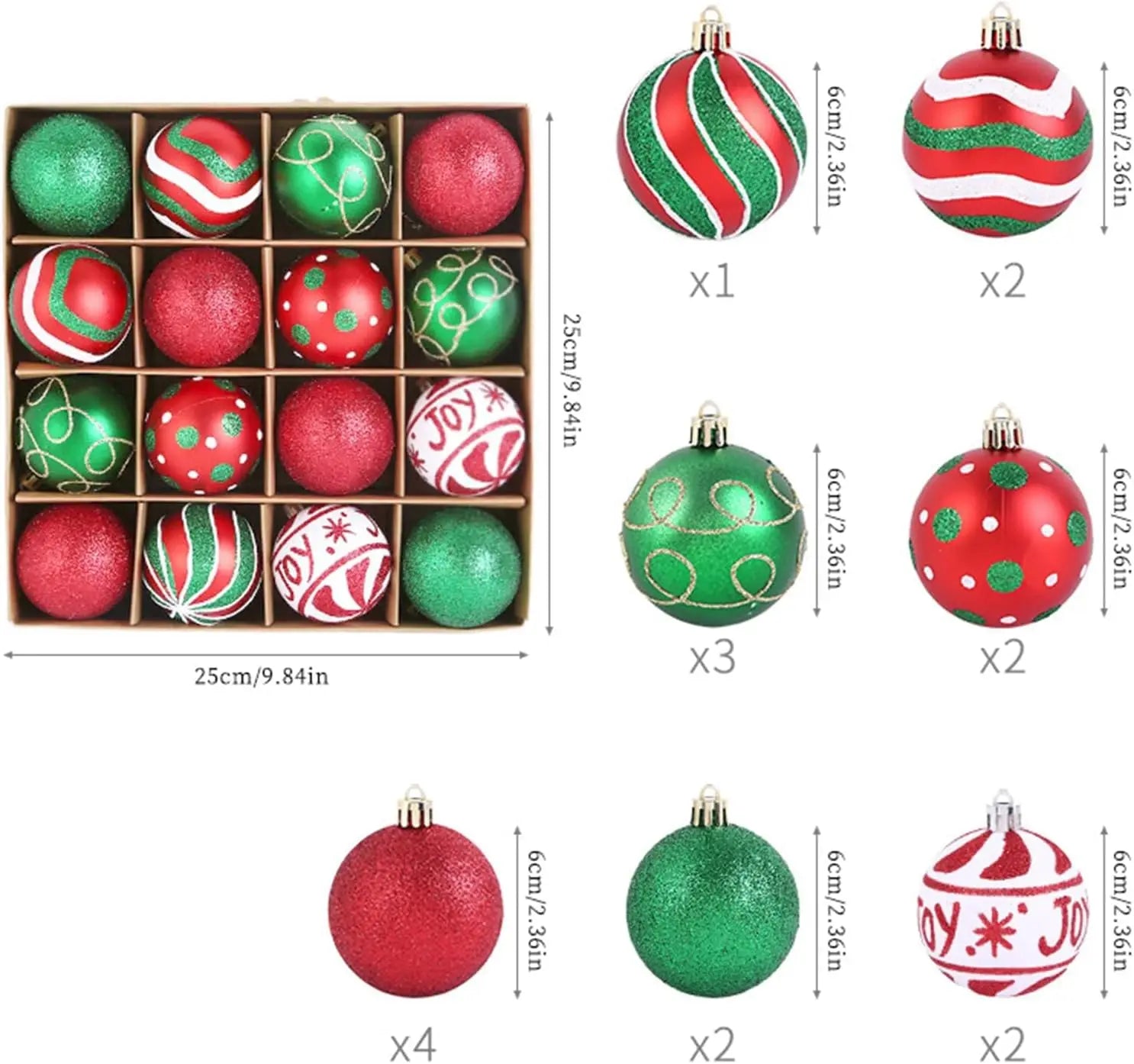 Garvee Christmas Ball Decor Set — Shatterproof Hanging Ornaments