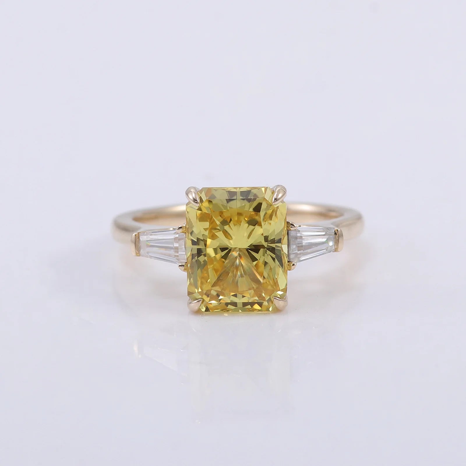 4-Carat Lab-Grown Diamond Ring — 18K Gold Plated Sterling Silver Jewelry