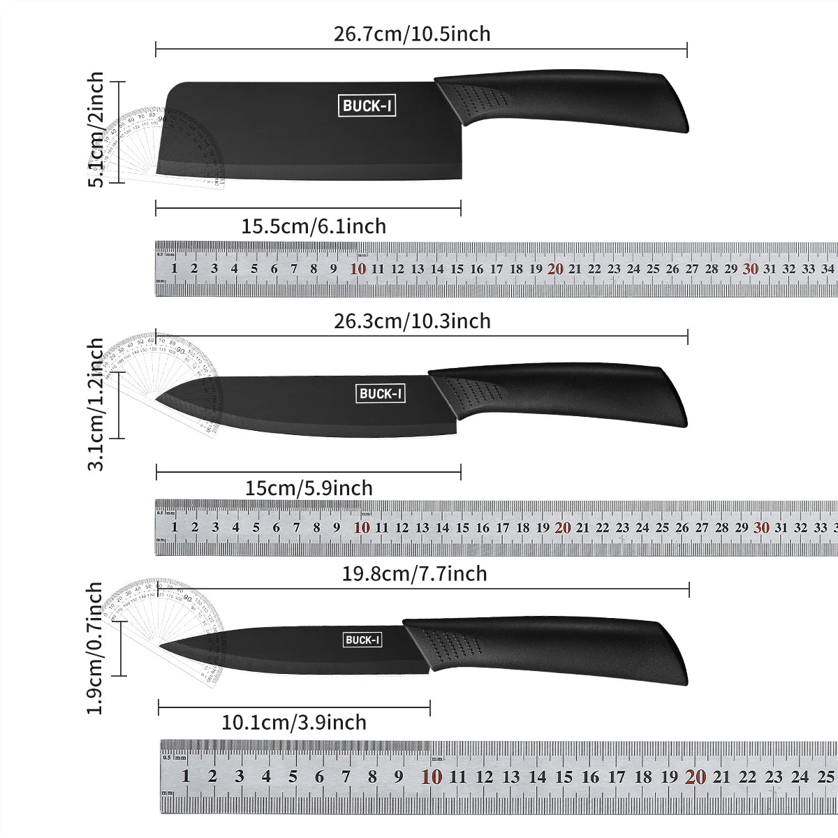 SHENJIU Kitchen Knife Set — Professional Cleaver, Chef and Fruit Knives