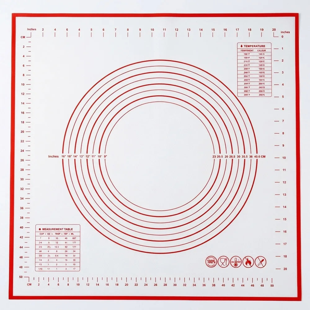 buyyes Silicone Baking Mat — Non-Stick Dough Kneading Pad for Pizza & Pastry