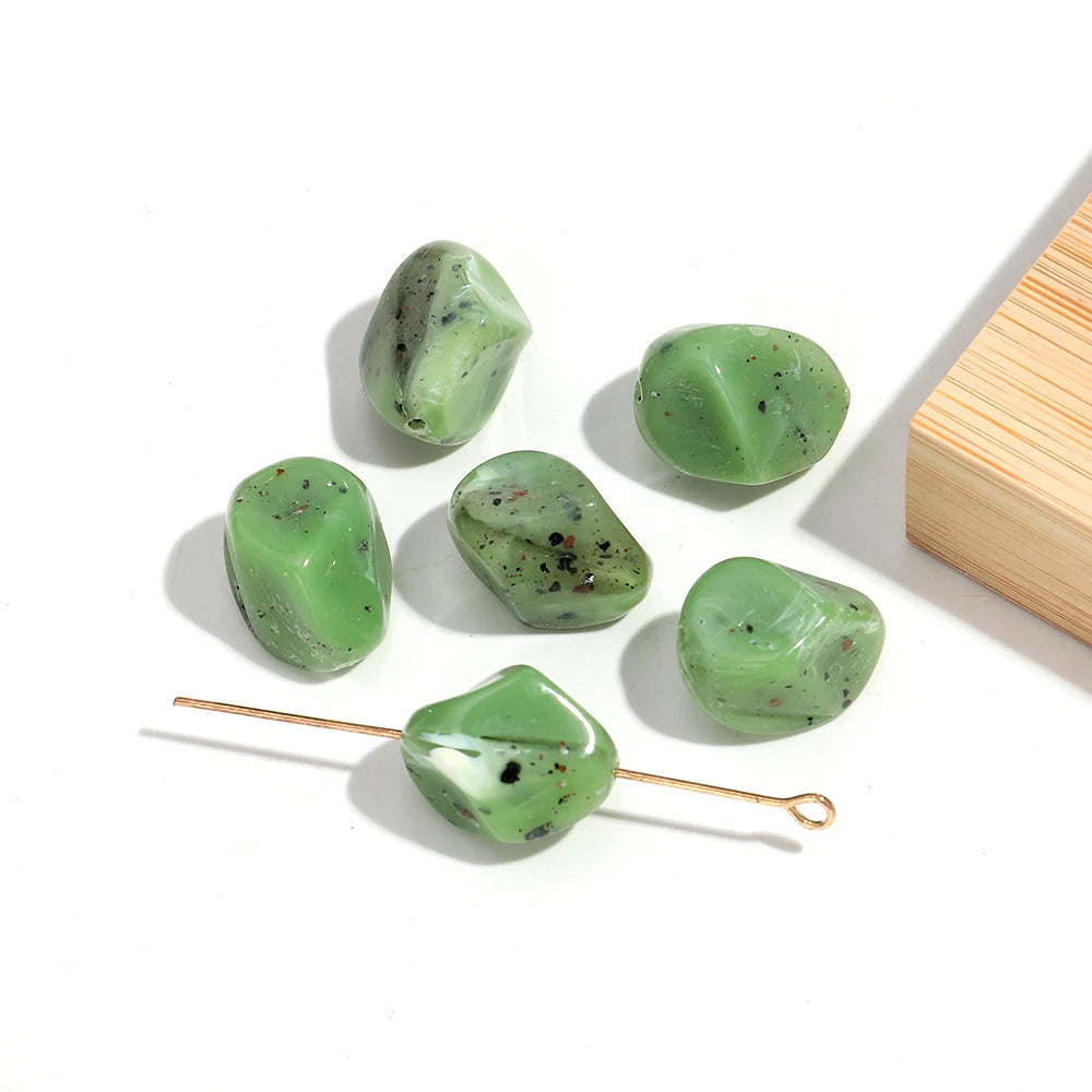 Colorful Acrylic Irregular Geometric Beads — 30pcs Loose Spacer Stones for DIY Jewelry