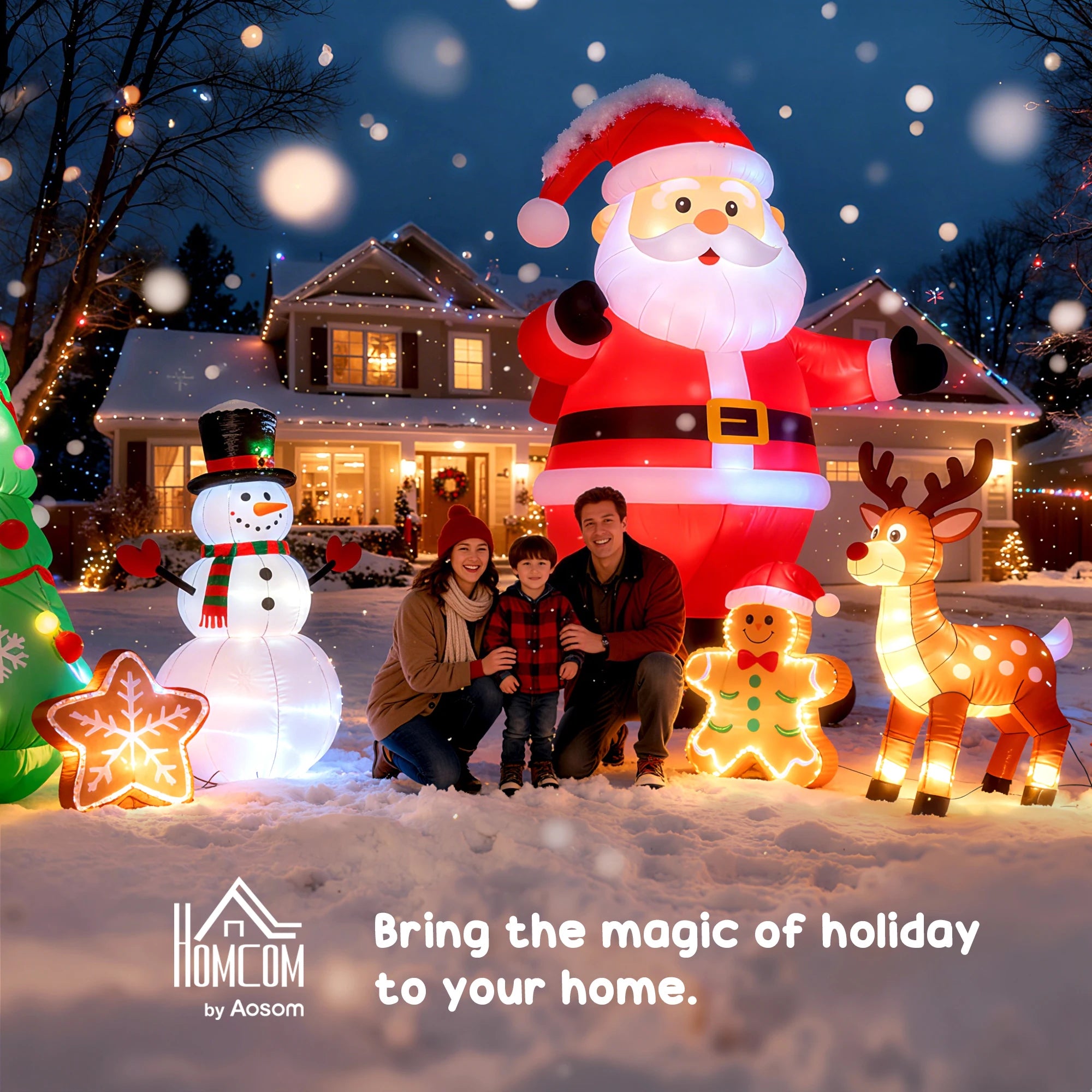 HOMCOM 8' Inflatable Santa Claus — Festive Outdoor Holiday Decor with LED Lights