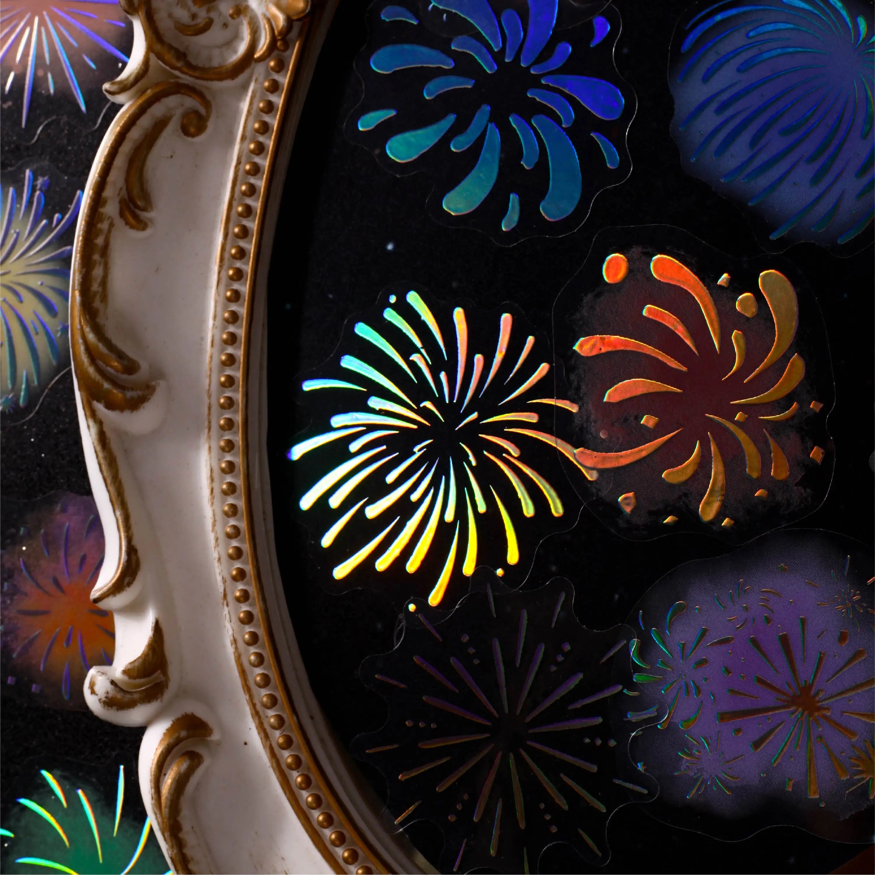 Firework Theme PET Stickers — Decorative Decals for Scrapbooking & Journals