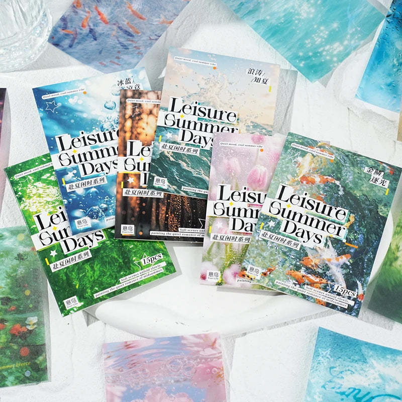 Natural Landscape Scrapbooking Paper — 15 Piece Vintage Collage Set