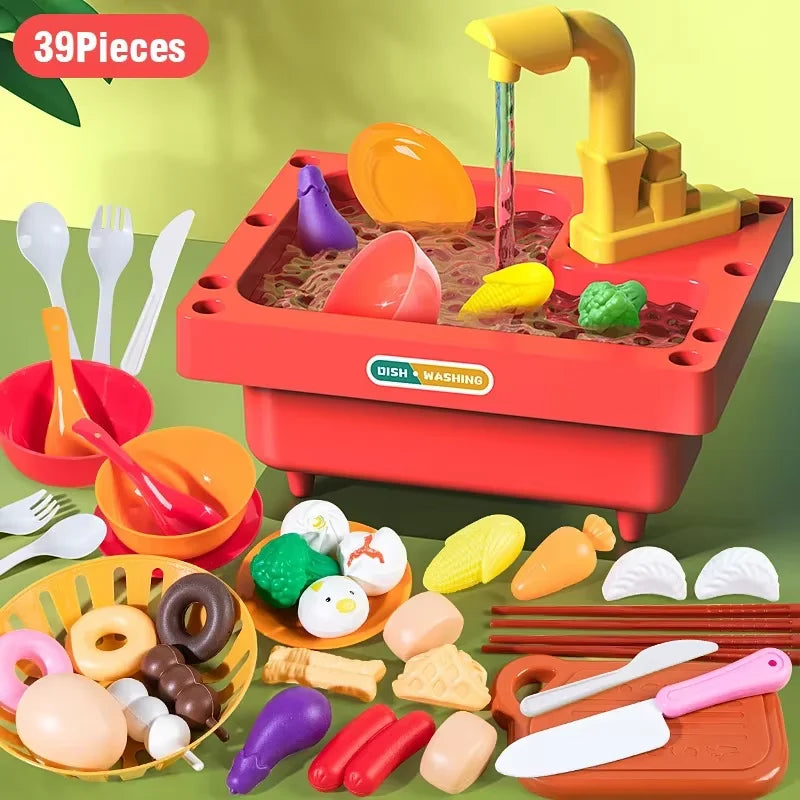 OUZEY Children's Kitchen Play Set — Educational Water Sink Toy