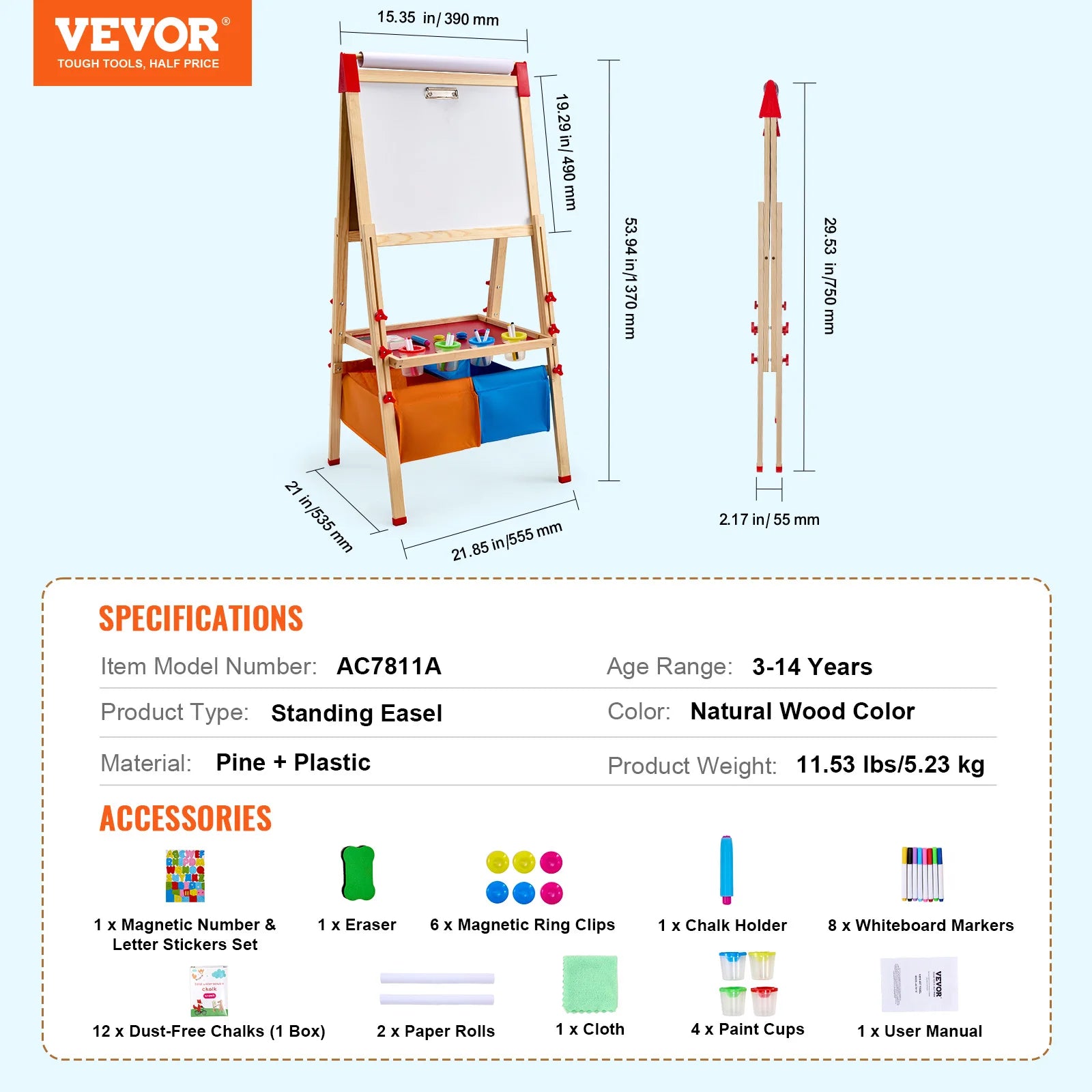 SucceBuy Children Magnetic Drawing Board — Double-Sided Art Easel for Kids