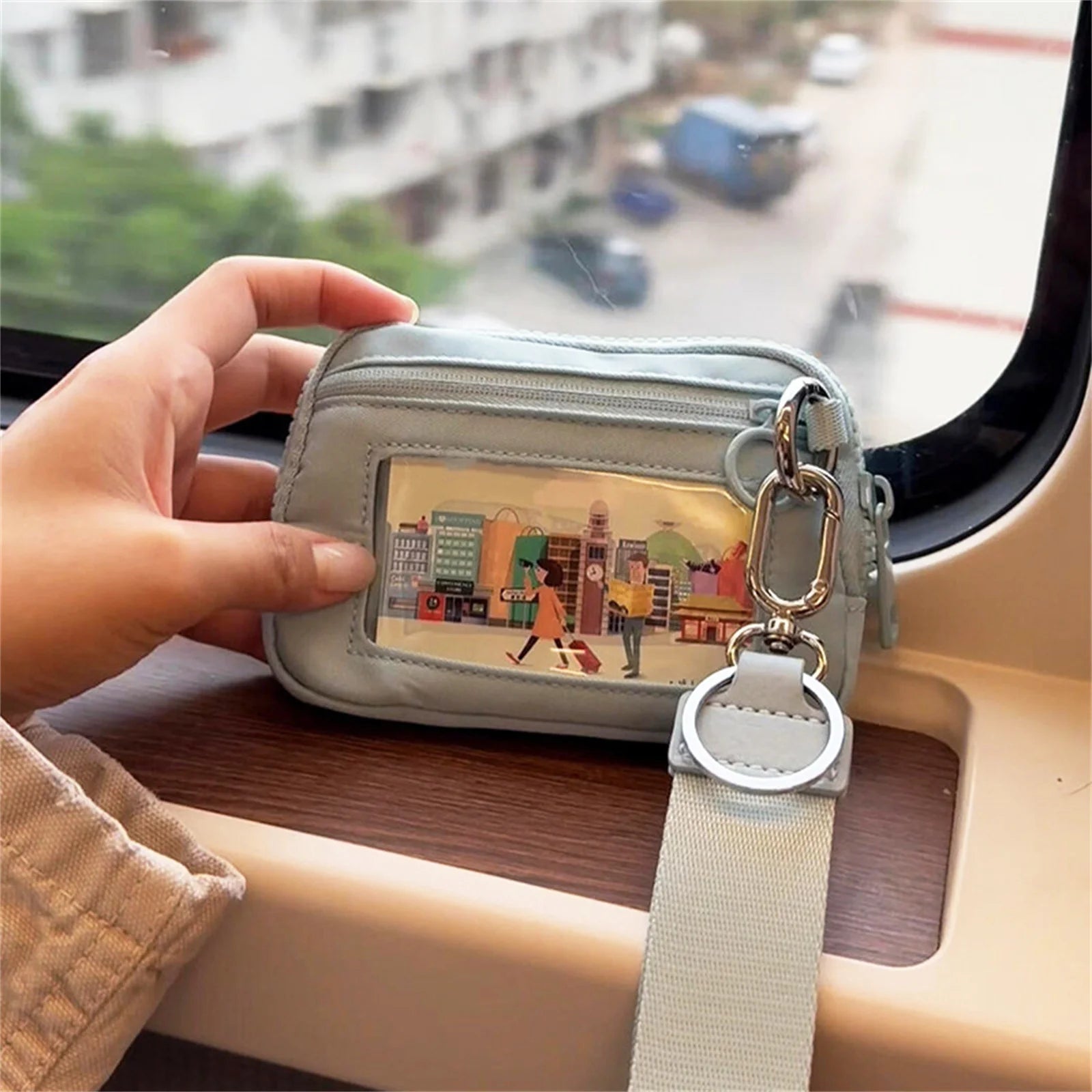 Compact Women's Wristlet Wallet — Portable Card Holder & Coin Purse