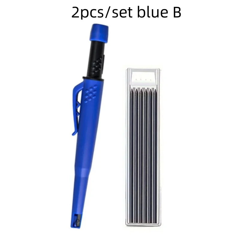 MROOFUL Carpenter Mechanical Pencil Set — Deep Hole Marking Tool with Sharpener