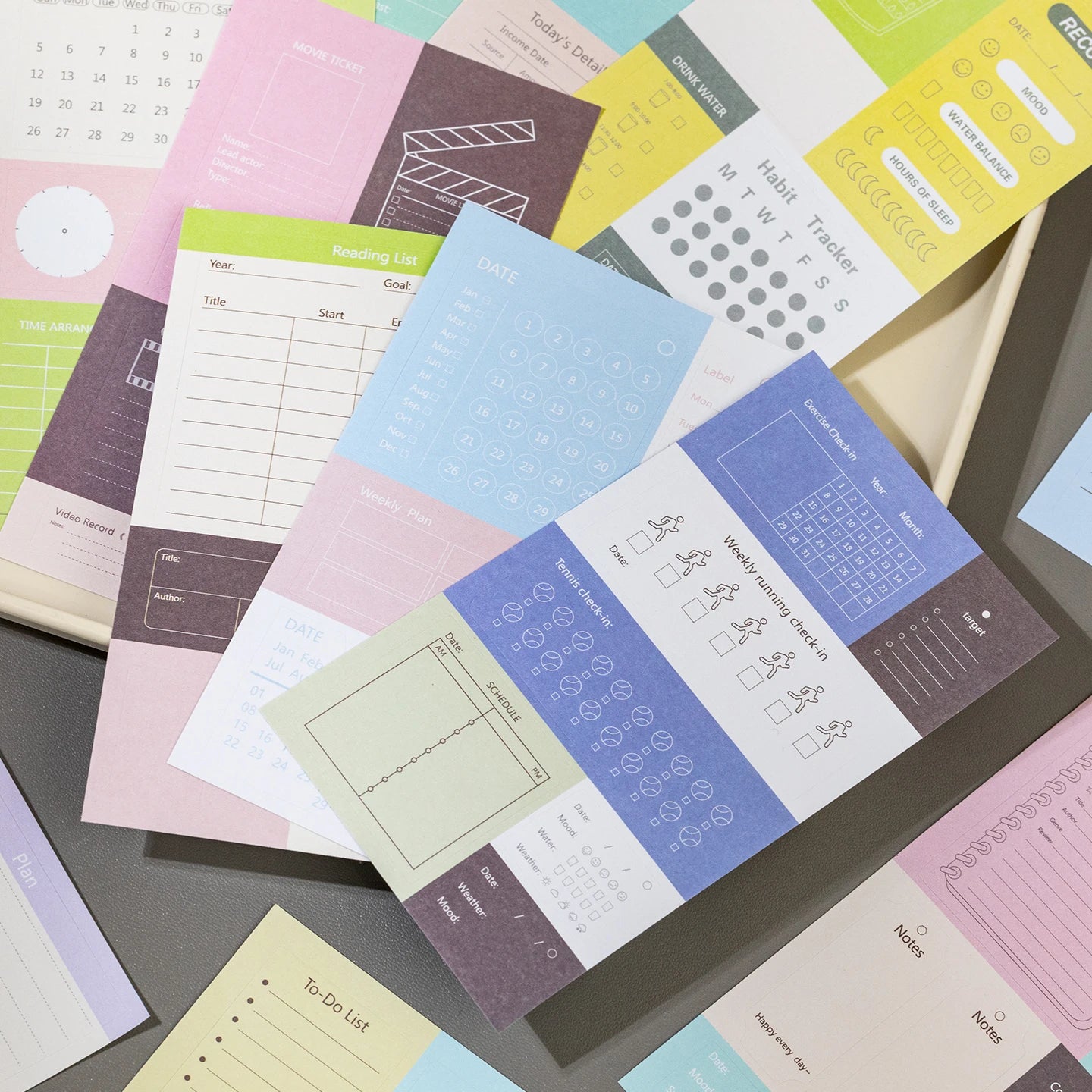 Colorful Mood Film Stickers — 20 Sheets Aesthetic Scrapbooking Set