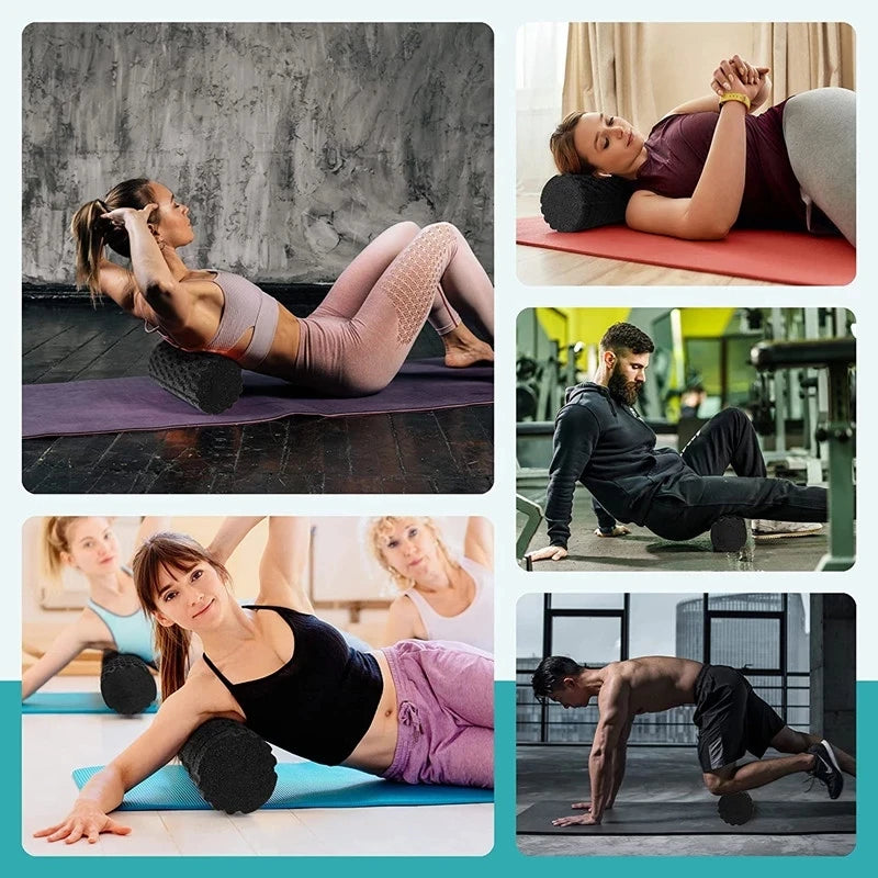 Teplte Foam Roller with Grooves — Muscle Massage & Yoga Support