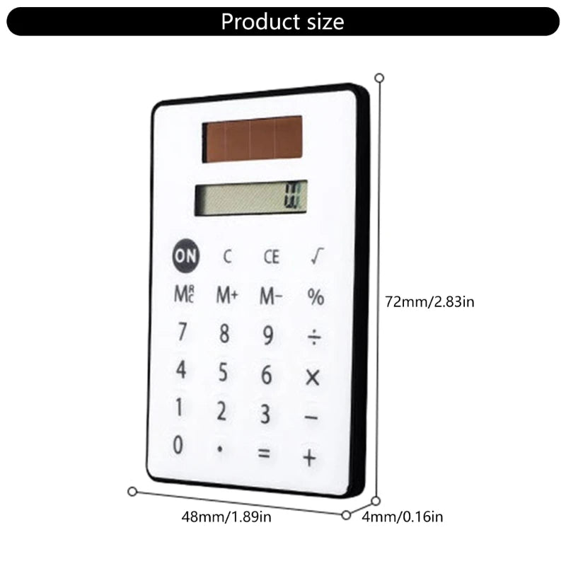 8-Digit Solar Powered Calculator — Quiet Operation & Portable Design